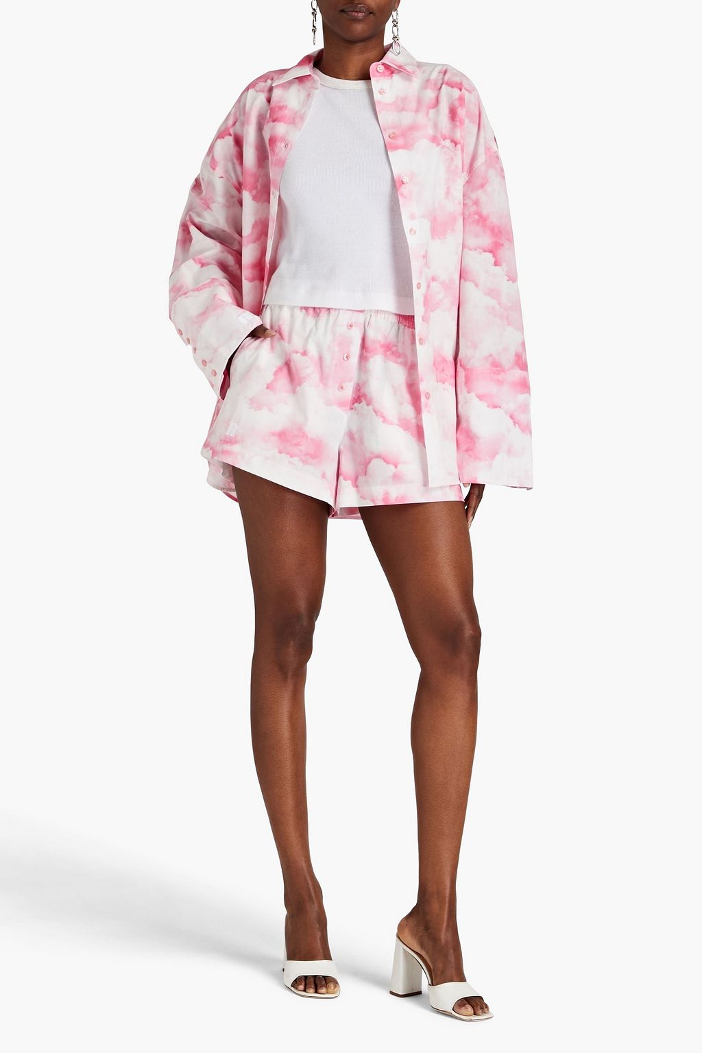 ROTATE BIRGER CHRISTENSEN Lipy oversized tie-dyed cotton-poplin shirt