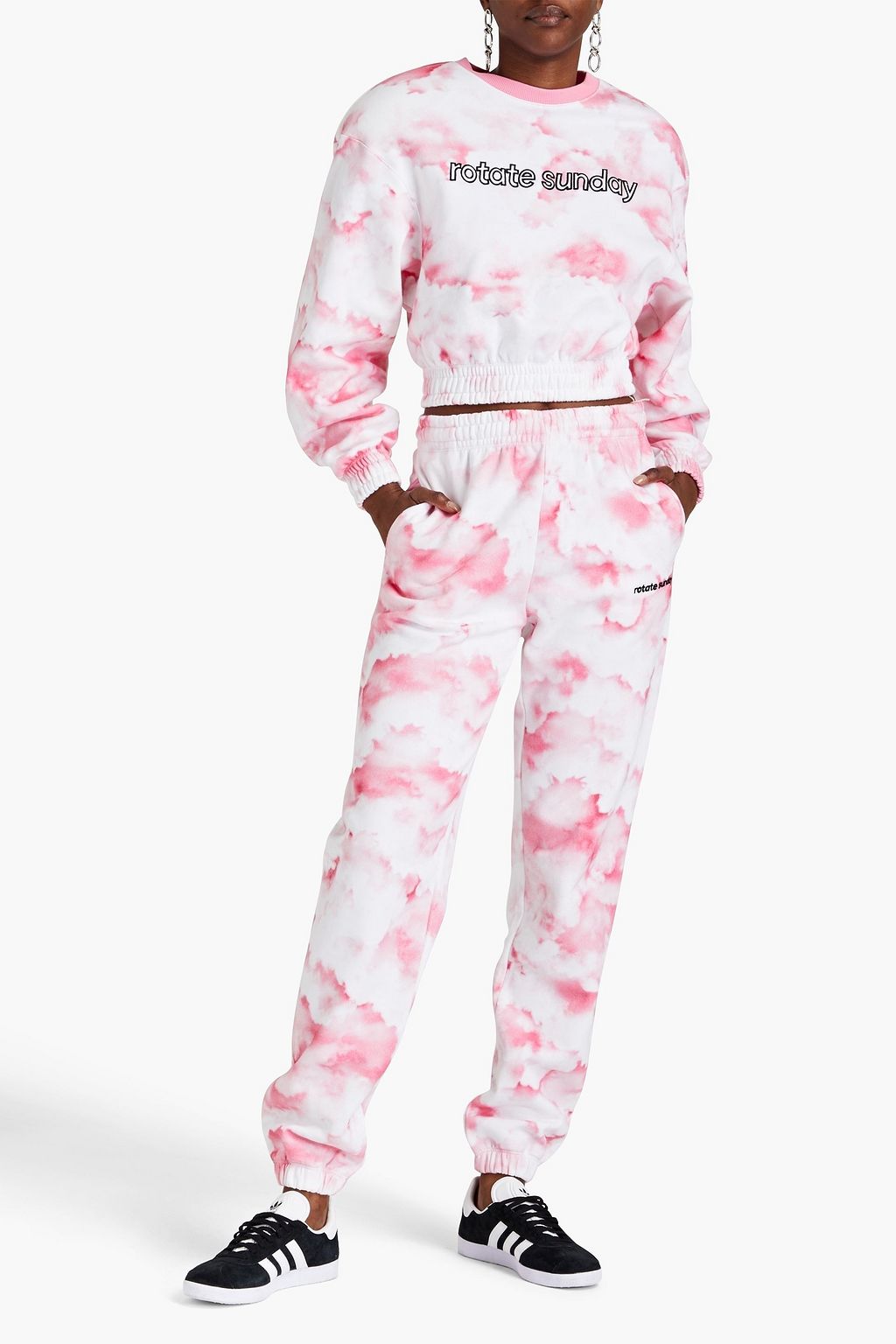 ROTATE BIRGER CHRISTENSEN Mimi printed cotton-fleece track pants