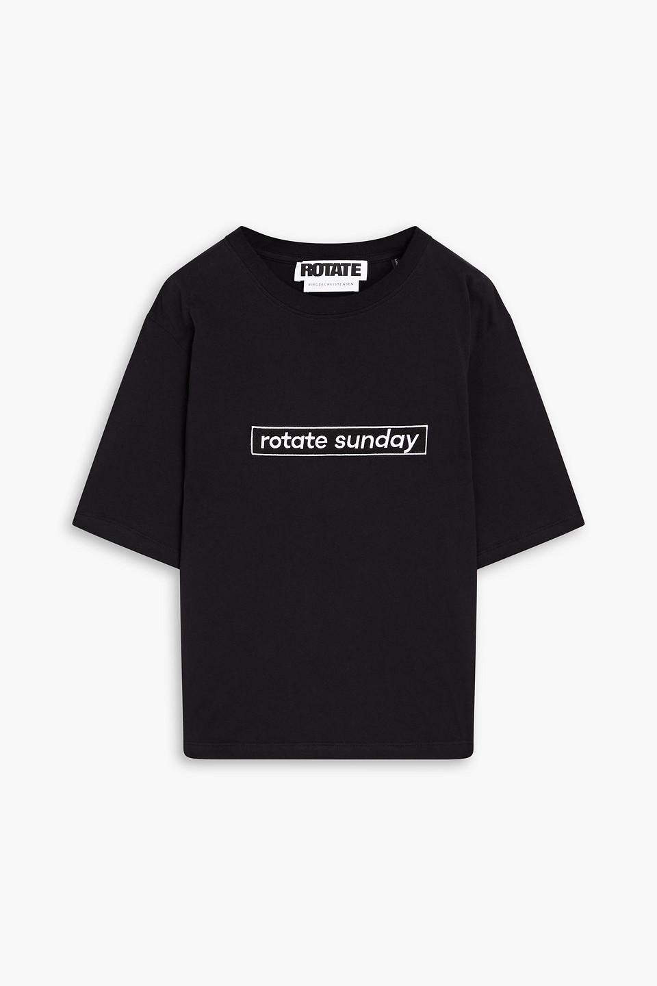 Rotate Birger Christensen Aster Organic Cotton T-shirt In Black