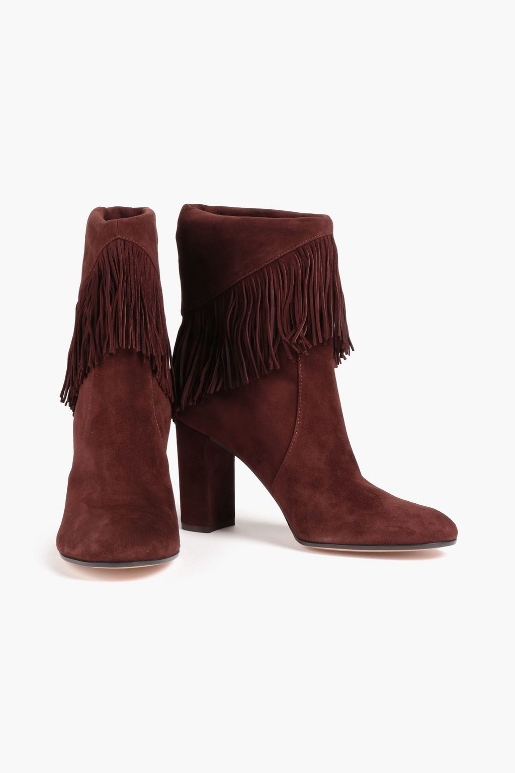 GIANVITO ROSSI Fringed suede ankle boots