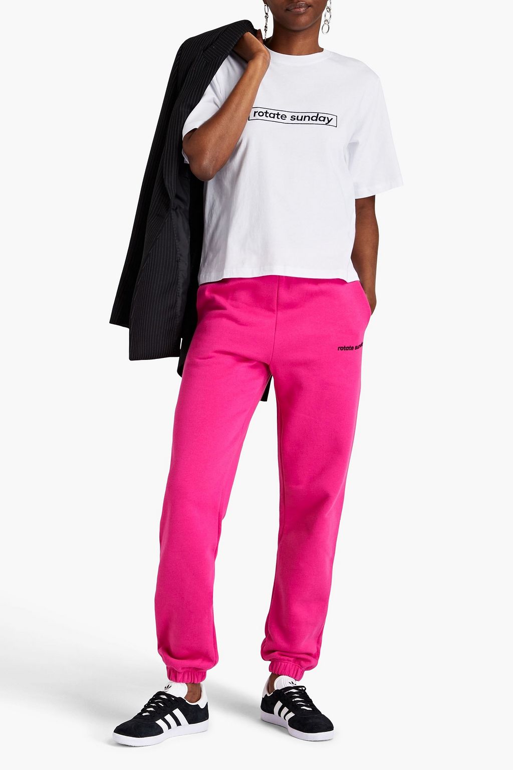 ROTATE BIRGER CHRISTENSEN Aster embroidered cotton-jersey T-shirt