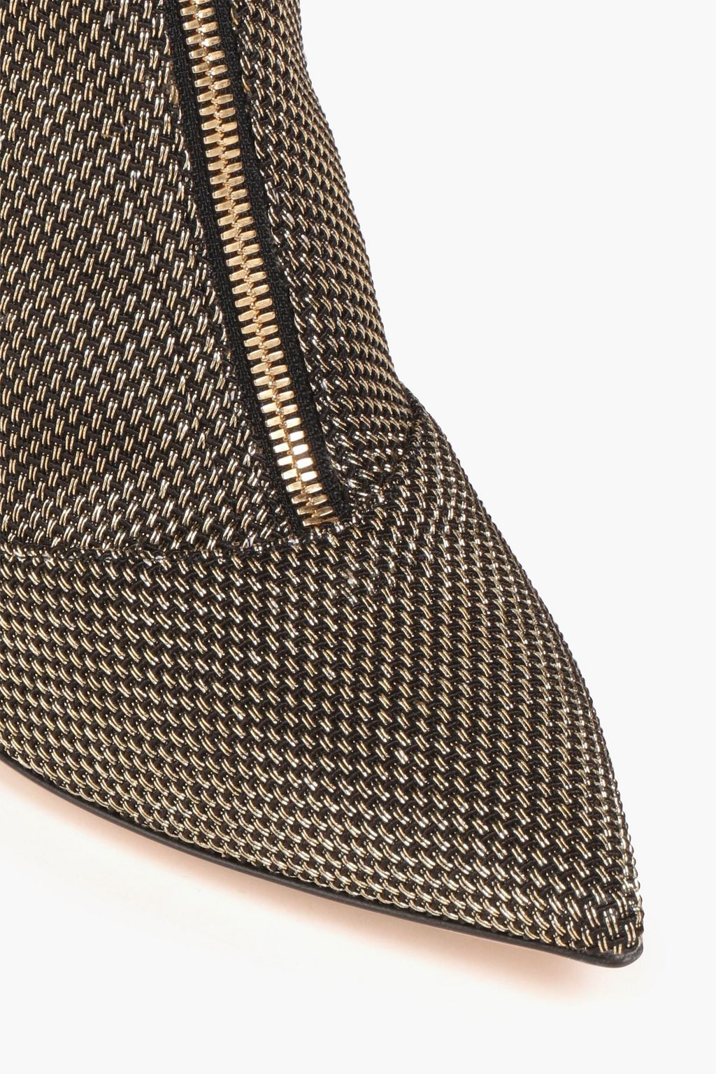GIANVITO ROSSI Ferrer metallic stretch-knit sock boots