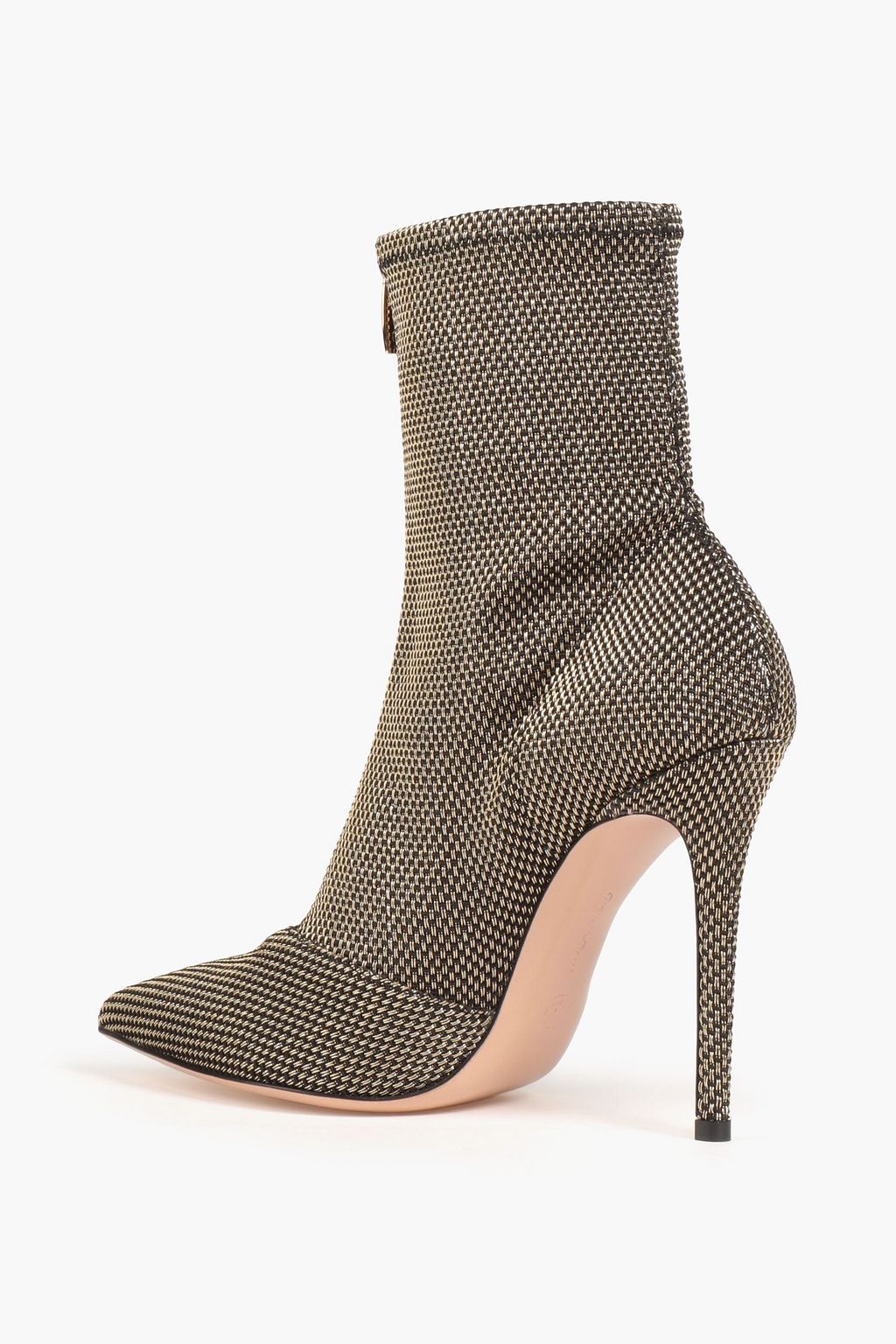 GIANVITO ROSSI Ferrer metallic stretch-knit sock boots