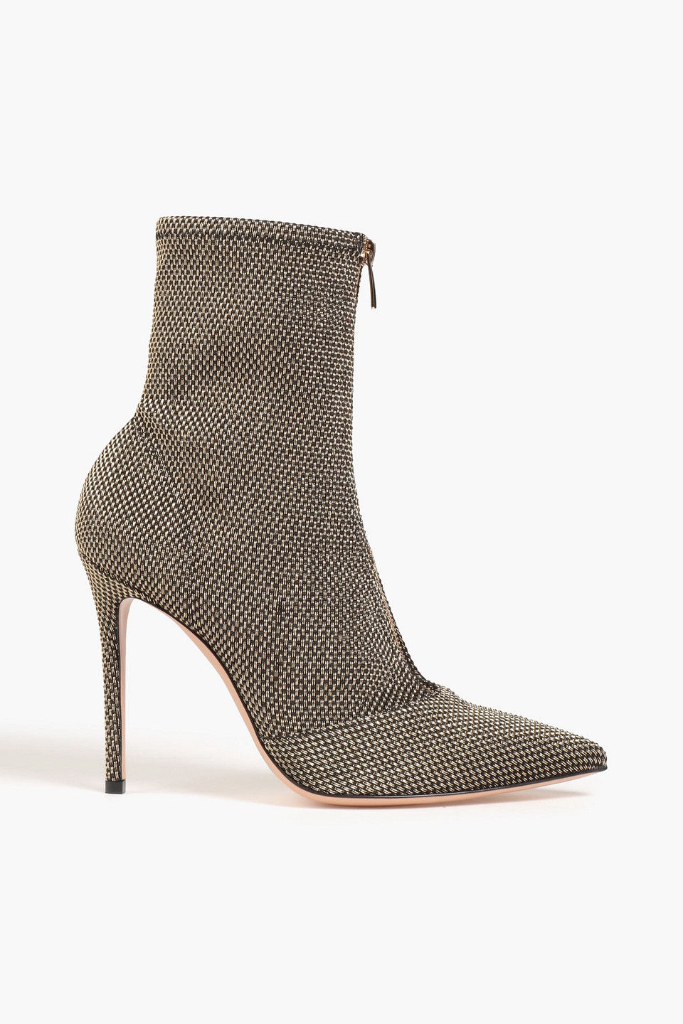 Gianvito Rossi Ferrer Sock Boots Aus Stretch-strick Mit Metallic-effekt In Gold