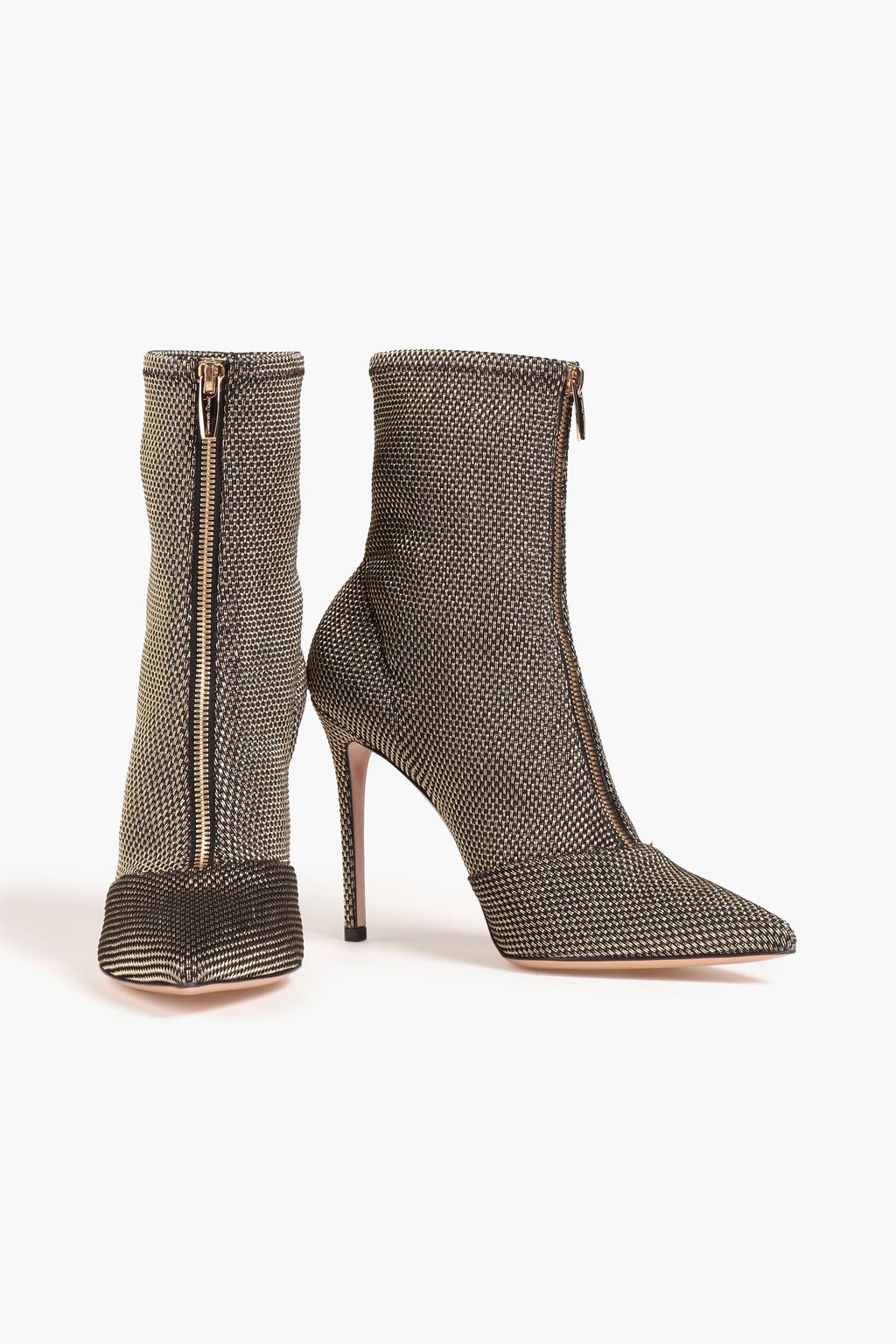 GIANVITO ROSSI Ferrer metallic stretch-knit sock boots