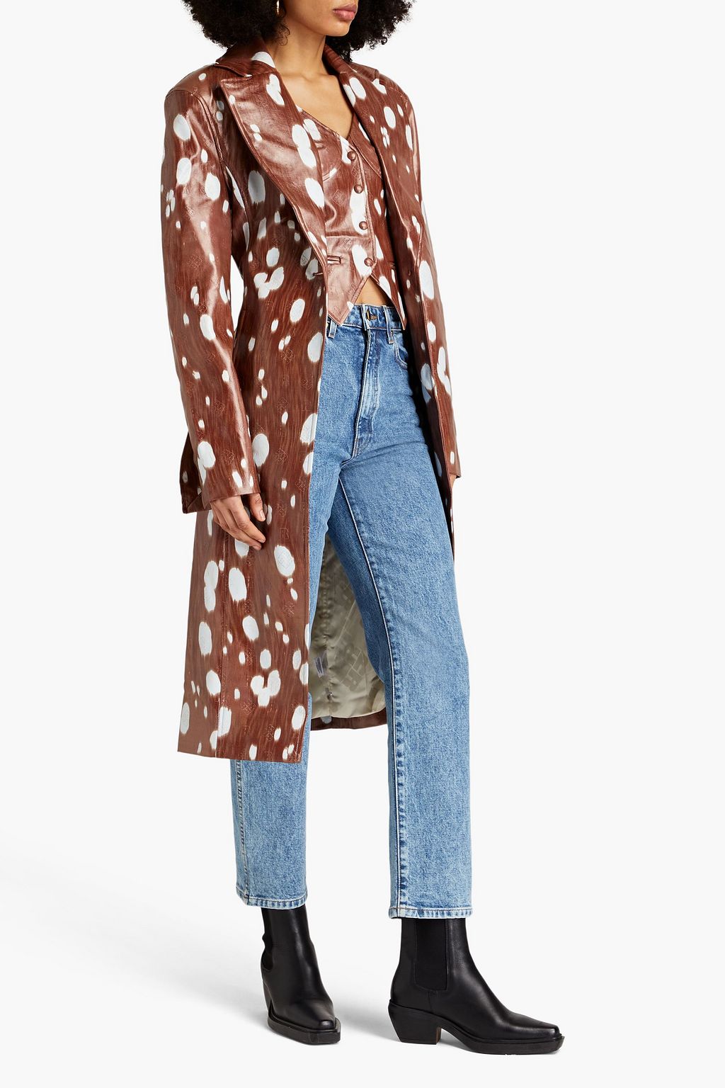 ROTATE BIRGER CHRISTENSEN Printed faux leather coat