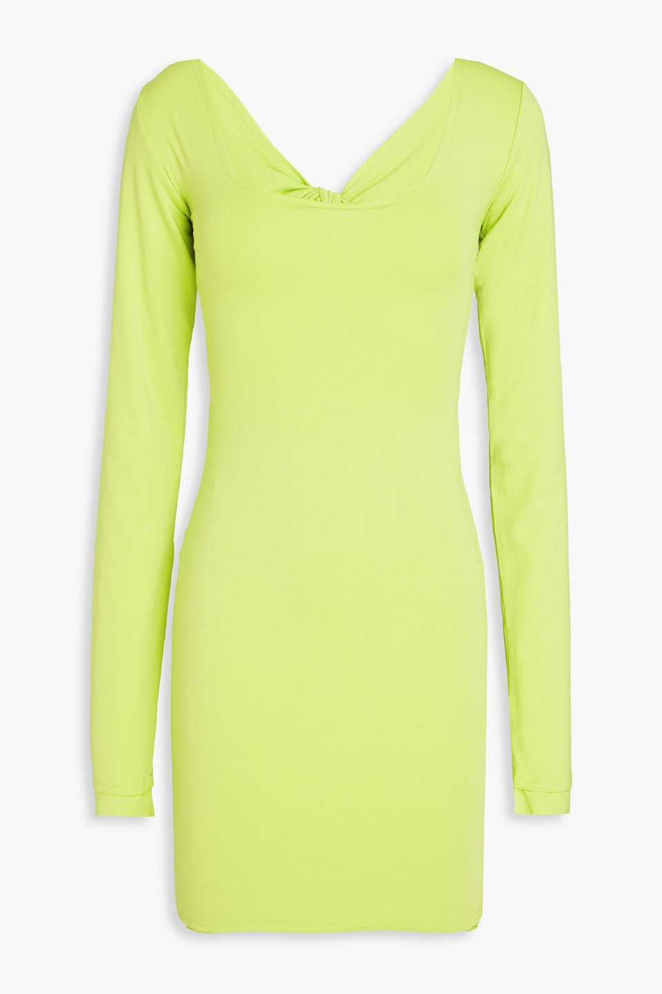 Rotate Birger Christensen Cutout Jersey Mini Dress In Lime Green