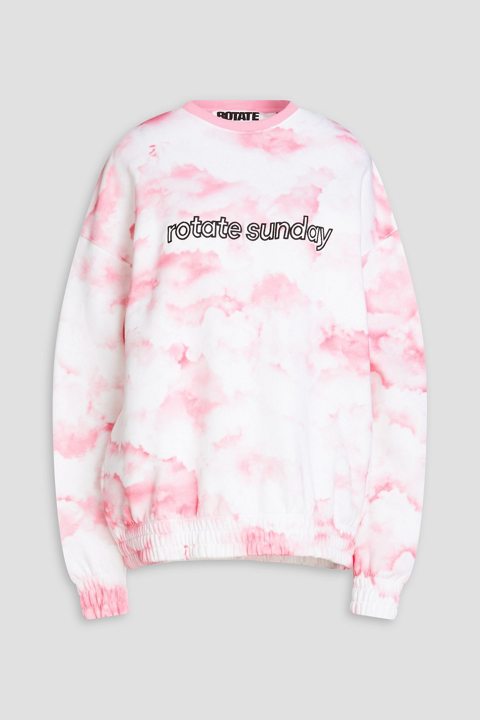 ROTATE BIRGER CHRISTENSEN IRIS TIE-DYED EMBROIDERED COTTON-FLEECE SWEATSHIRT,3074457345636518190