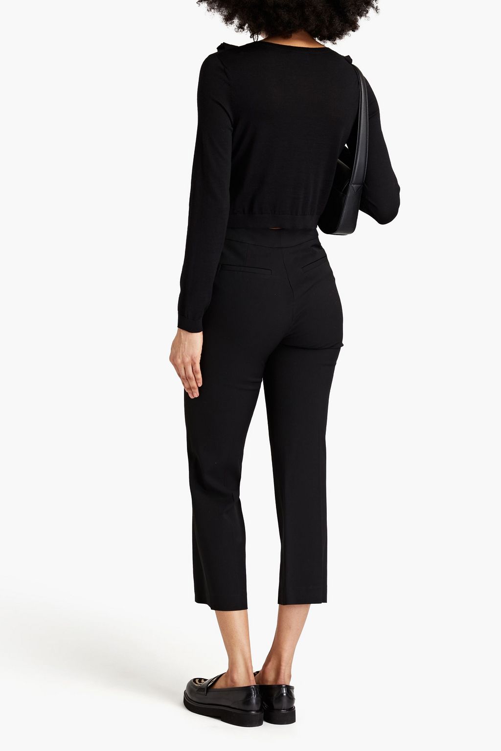 REDVALENTINO Cardigan aus einer Woll-Seiden-Kaschmirmischung mit Rüschenbesatz