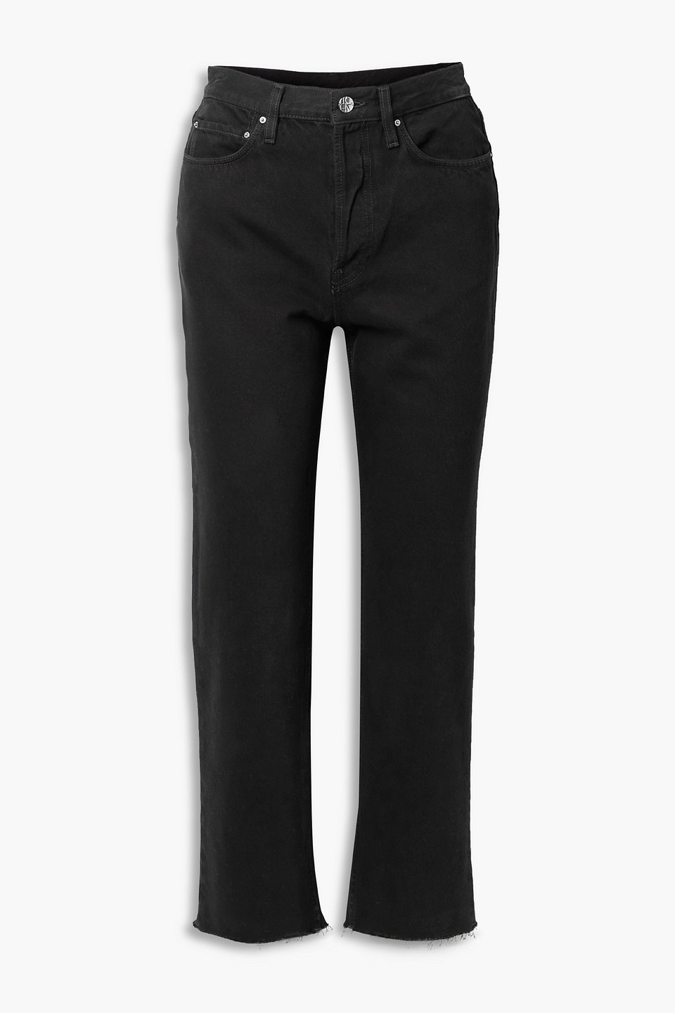 toteme - classic high-rise straight-leg jeans - black - 24w-32l