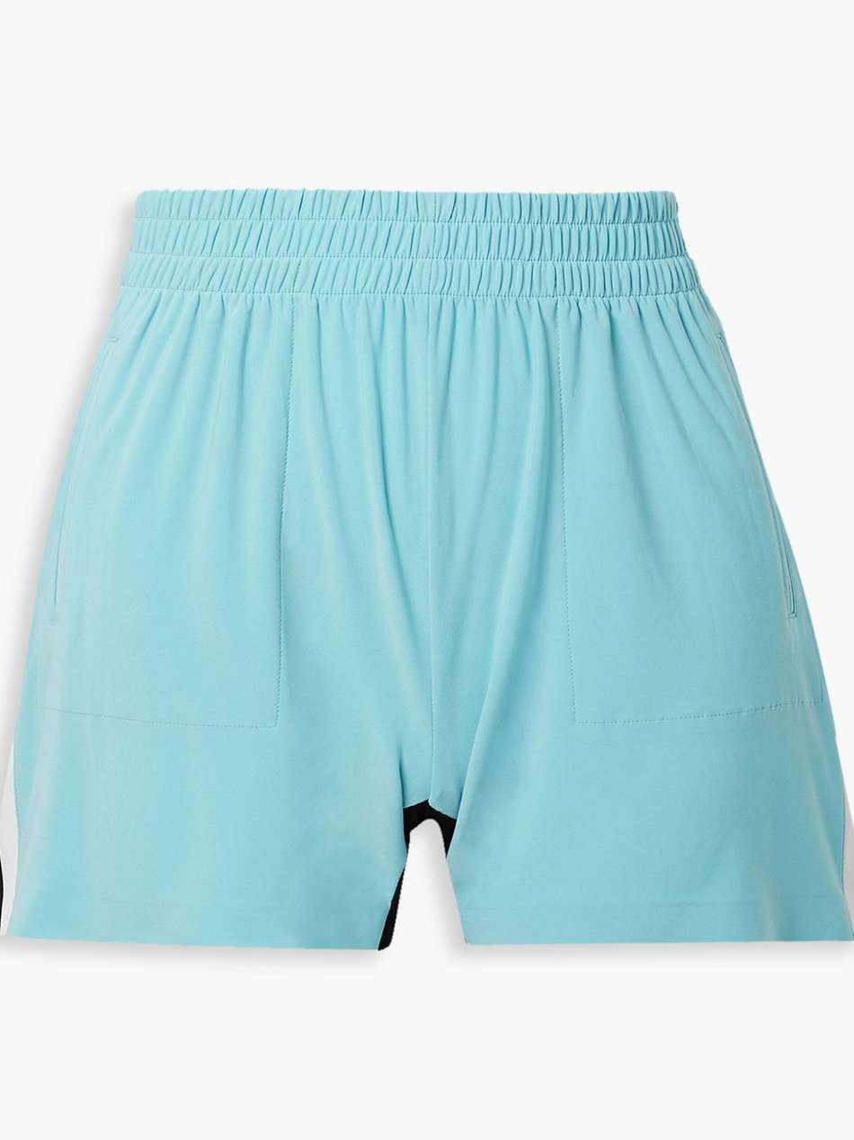 two-tone stretch-jersey shorts