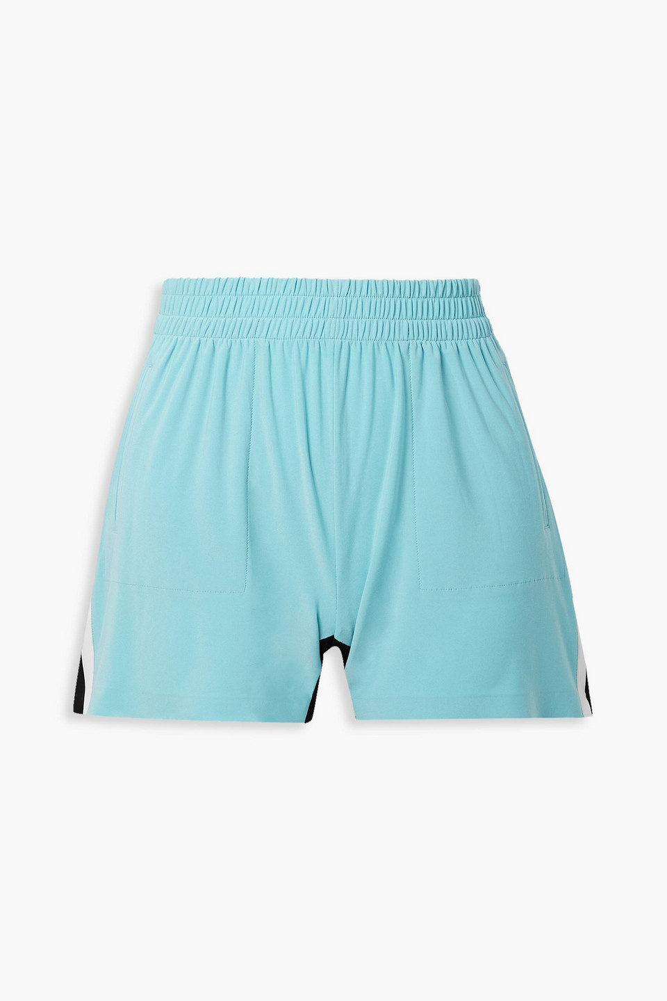 Norma Kamali Two-tone Stretch-jersey Shorts In Turquoise