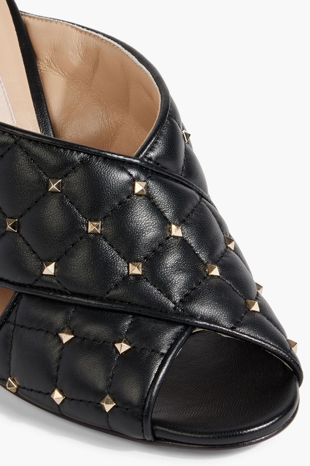 VALENTINO GARAVANI Rockstud Spike quilted leather mules