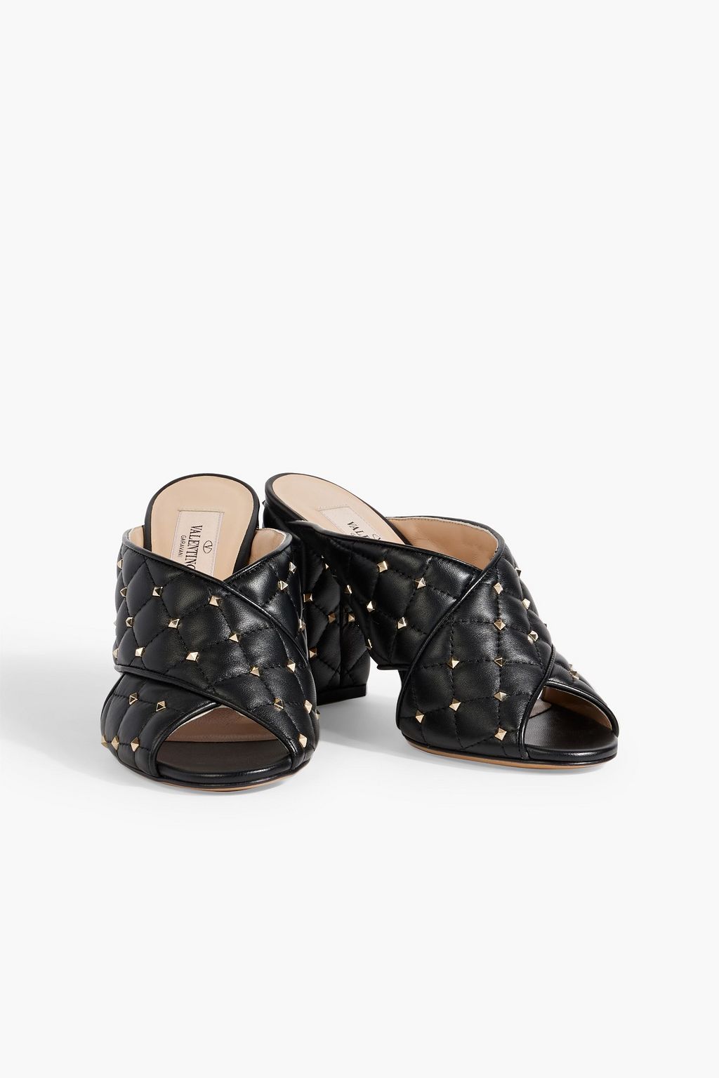 VALENTINO GARAVANI Rockstud Spike quilted leather mules