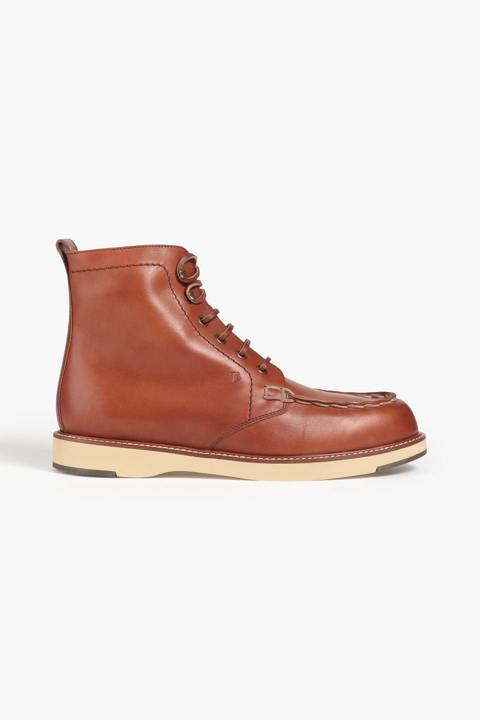 Lace-up leather ankle boots