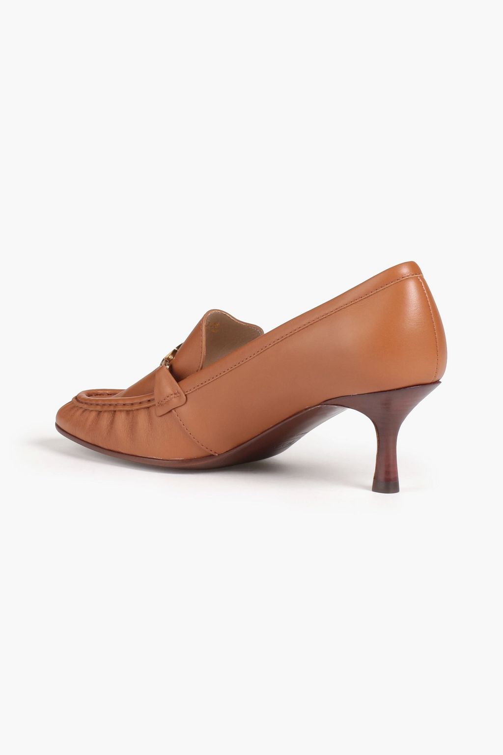 TOD'S حذاء بكعب عالٍ من الجلد مزين بسلسلة