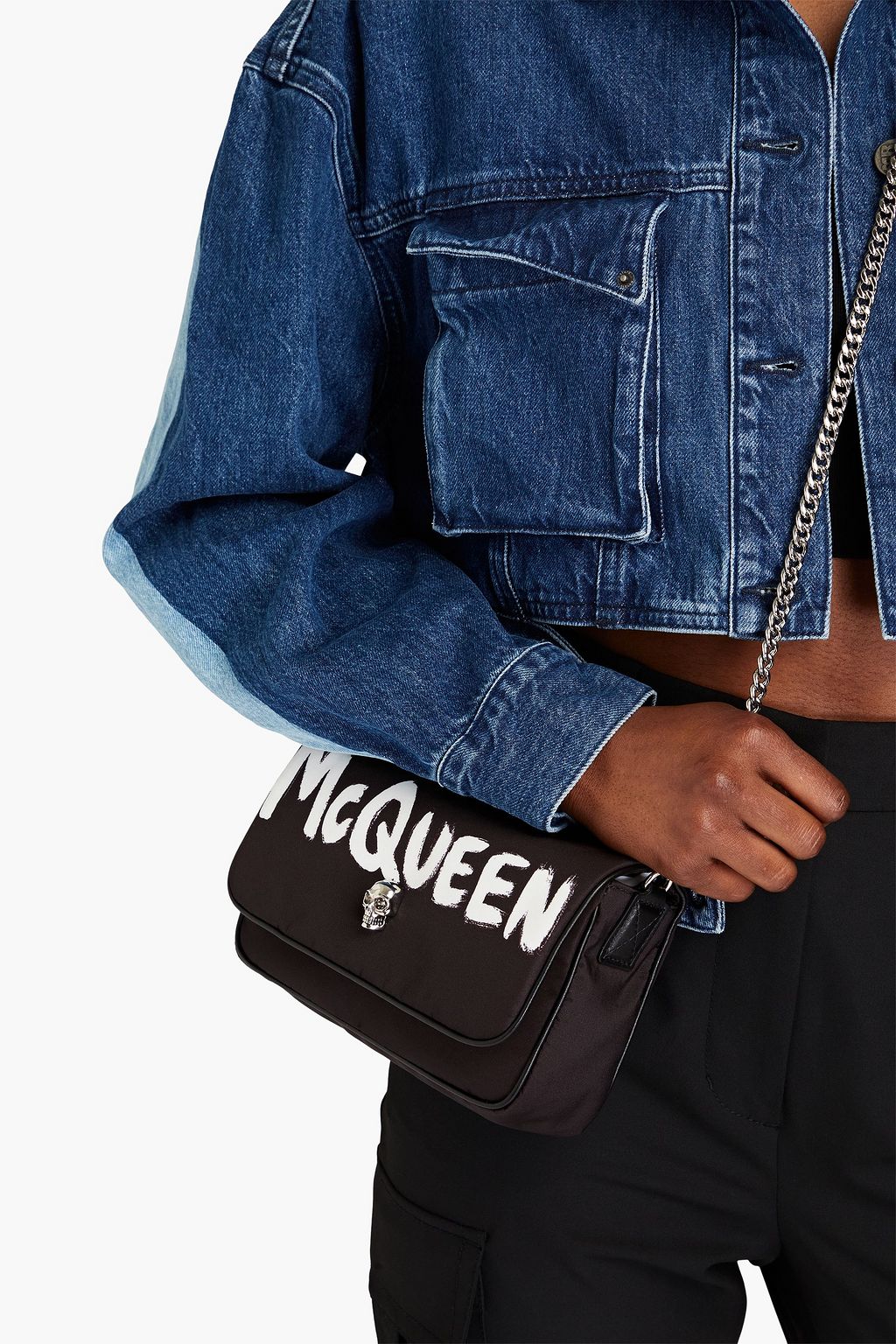 ALEXANDER MCQUEEN Printed faille shoulder bag