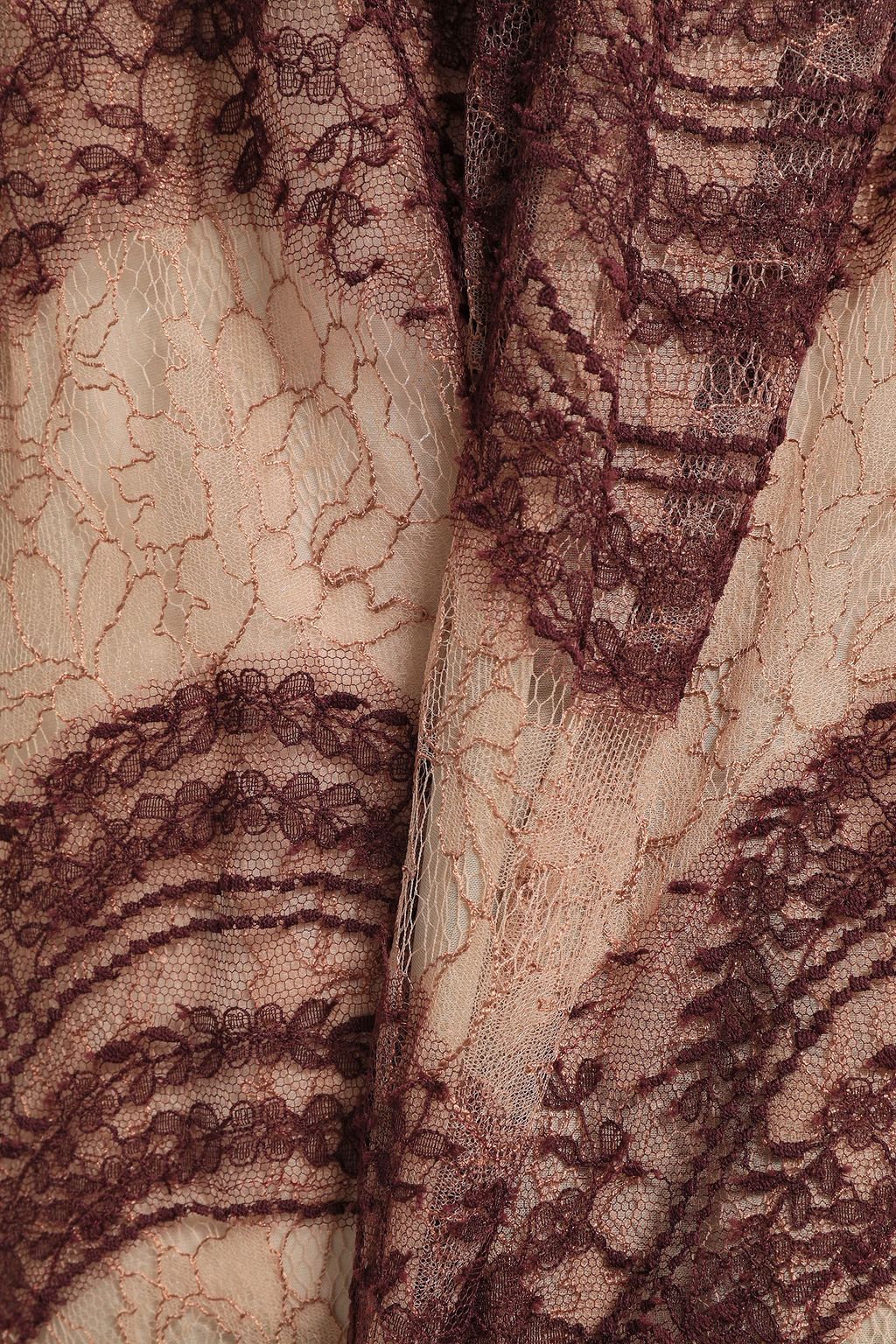 VALENTINO GARAVANI Gathered lace maxi dress