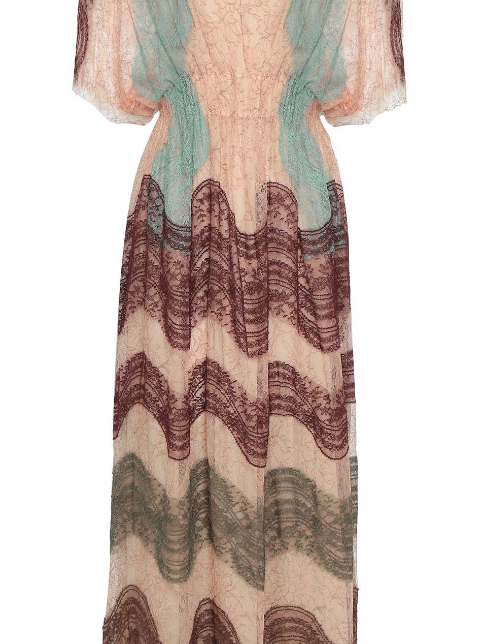 gathered lace maxi dress