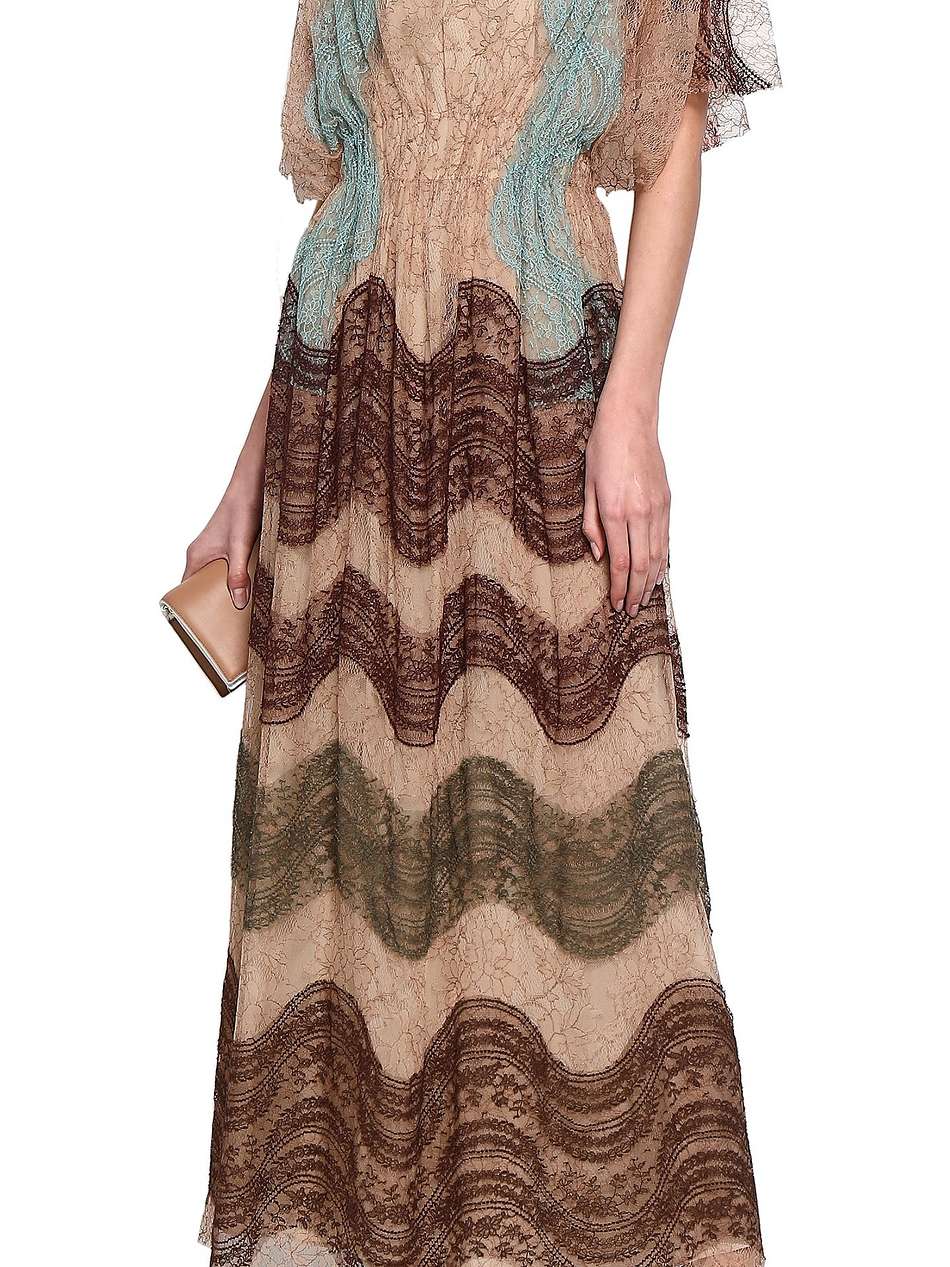 gathered lace maxi dress