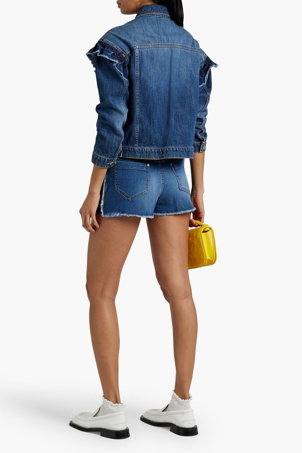 REDVALENTINO شورت من الجينز من عدة طبقات