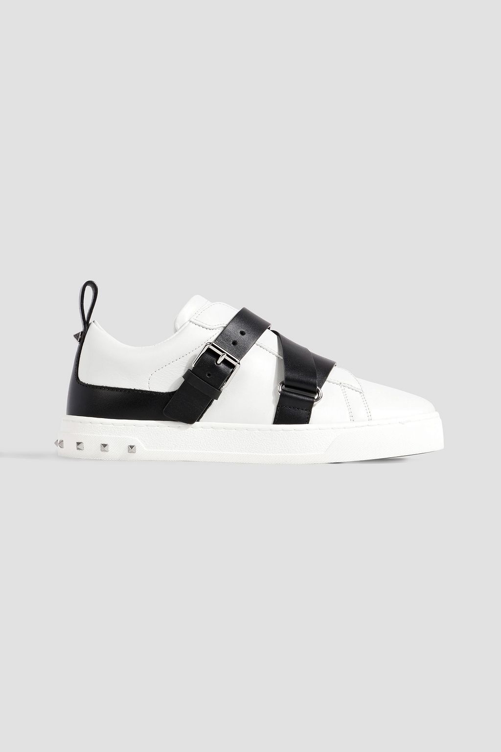 VALENTINO GARAVANI Buckled studded leather sneakers | Sale up to 70% off OUTNET