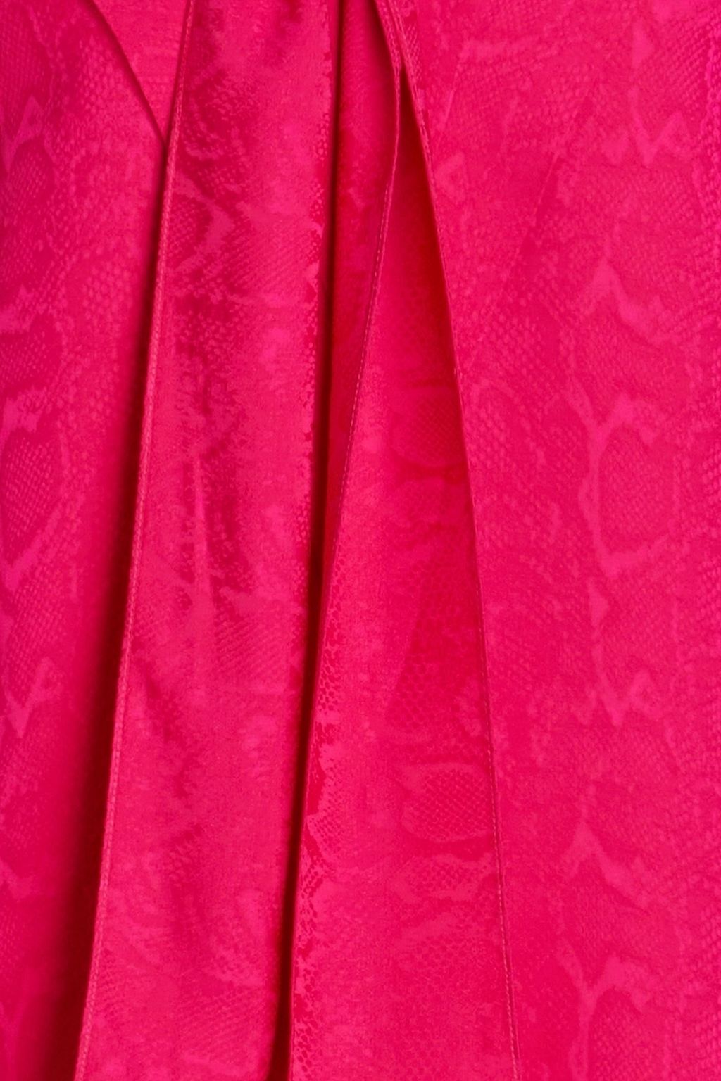 SANDRO Pussy-bow snake-print satin-jacquard blouse