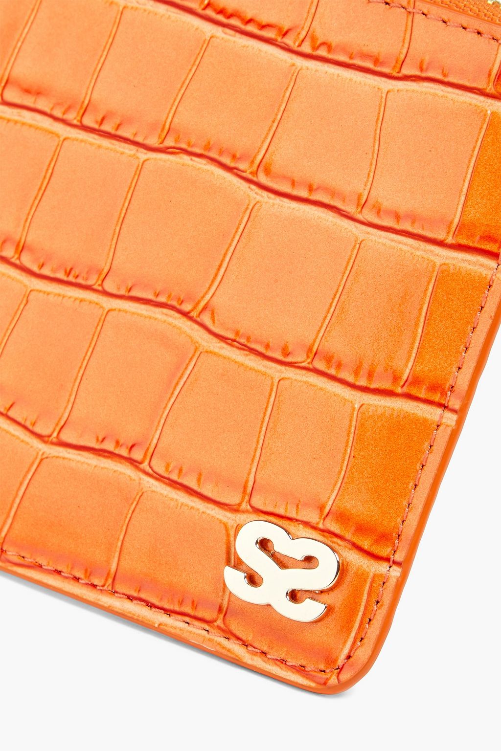 SANDRO Croc-effect leather pouch