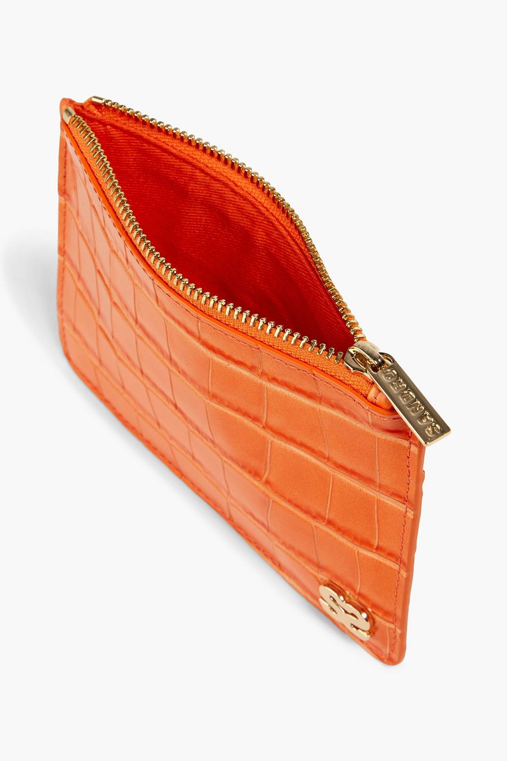 SANDRO Croc-effect leather pouch