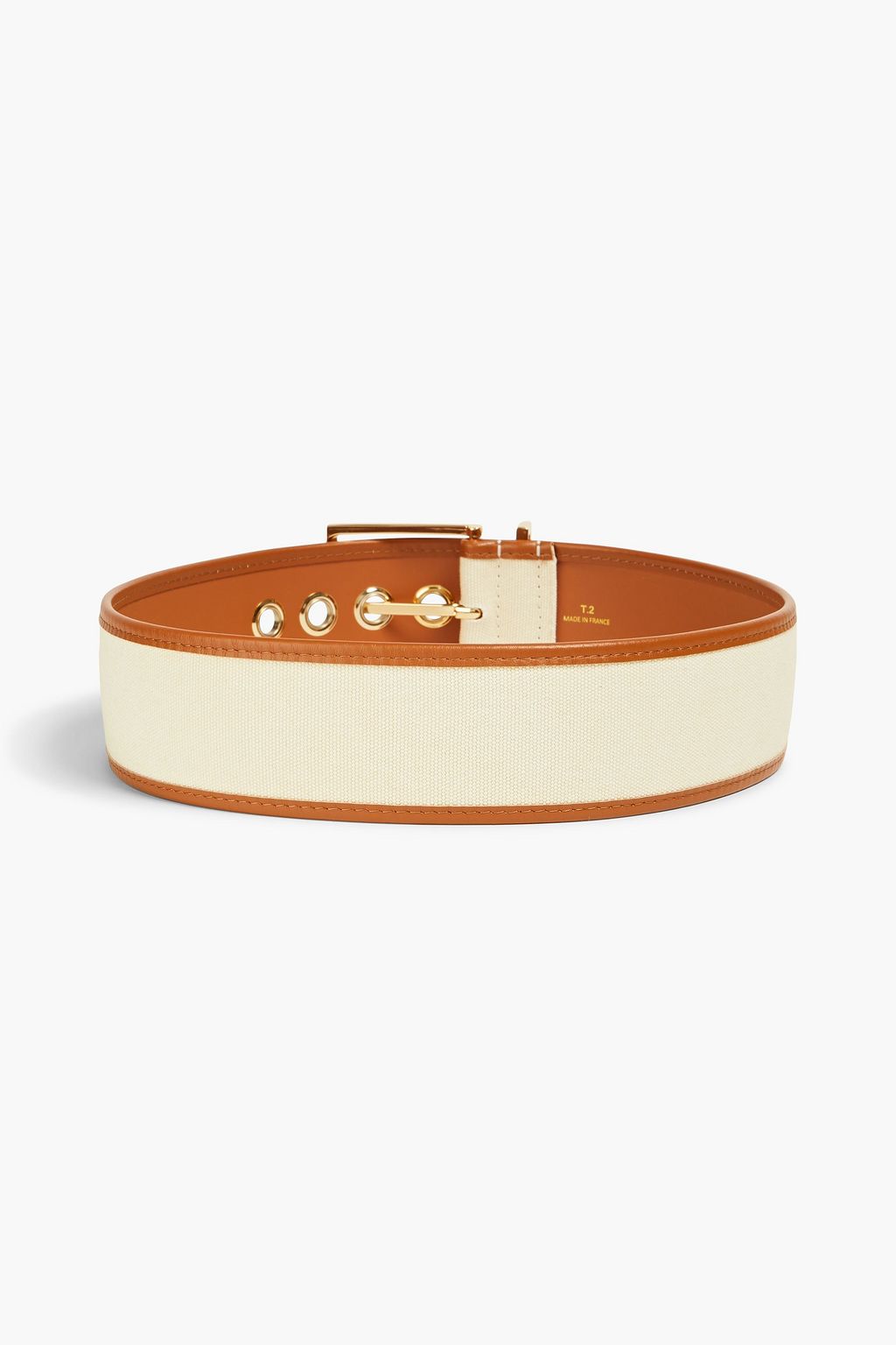 SANDRO Leather-trimmed canvas belt
