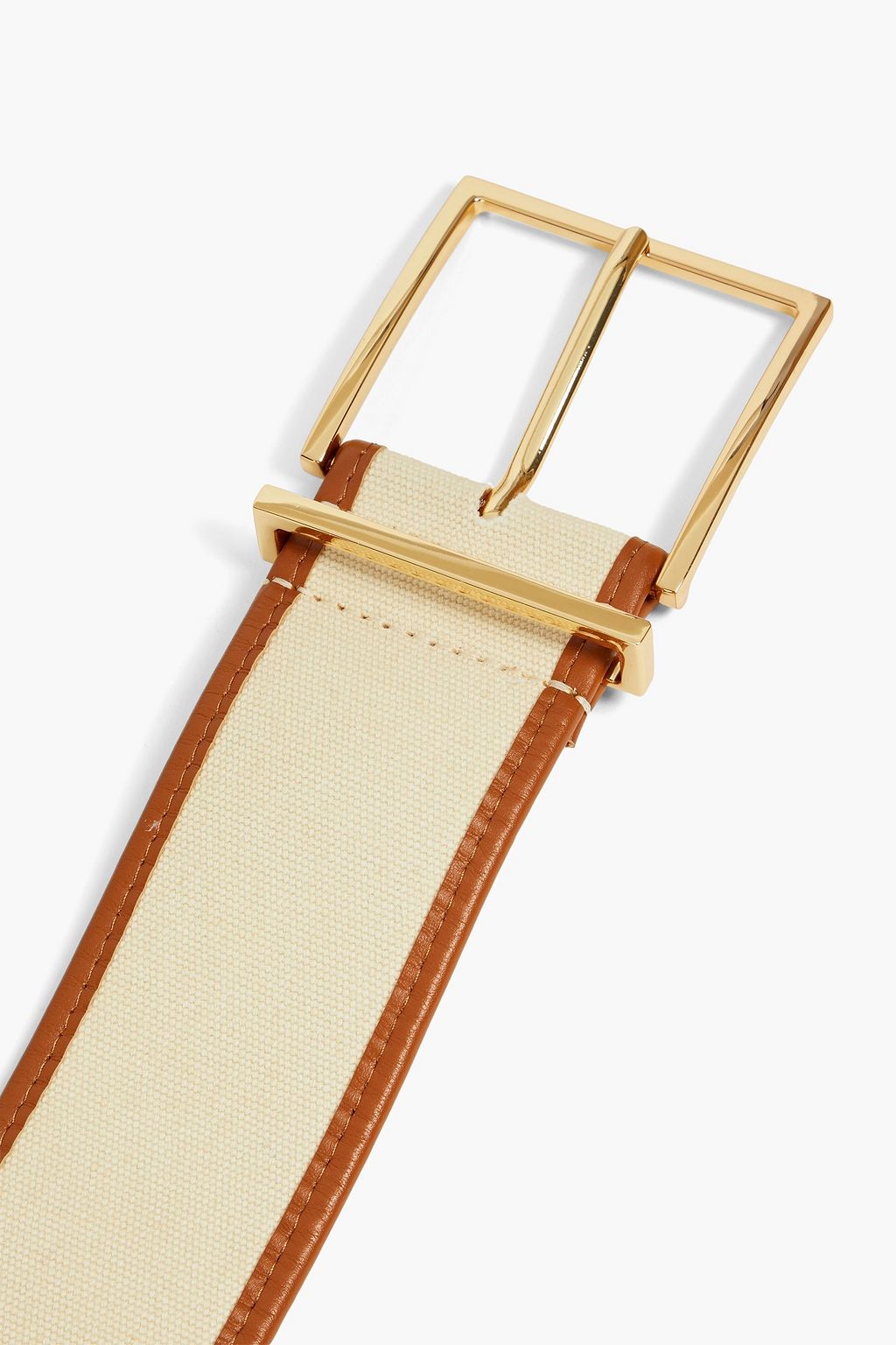 SANDRO Leather-trimmed canvas belt