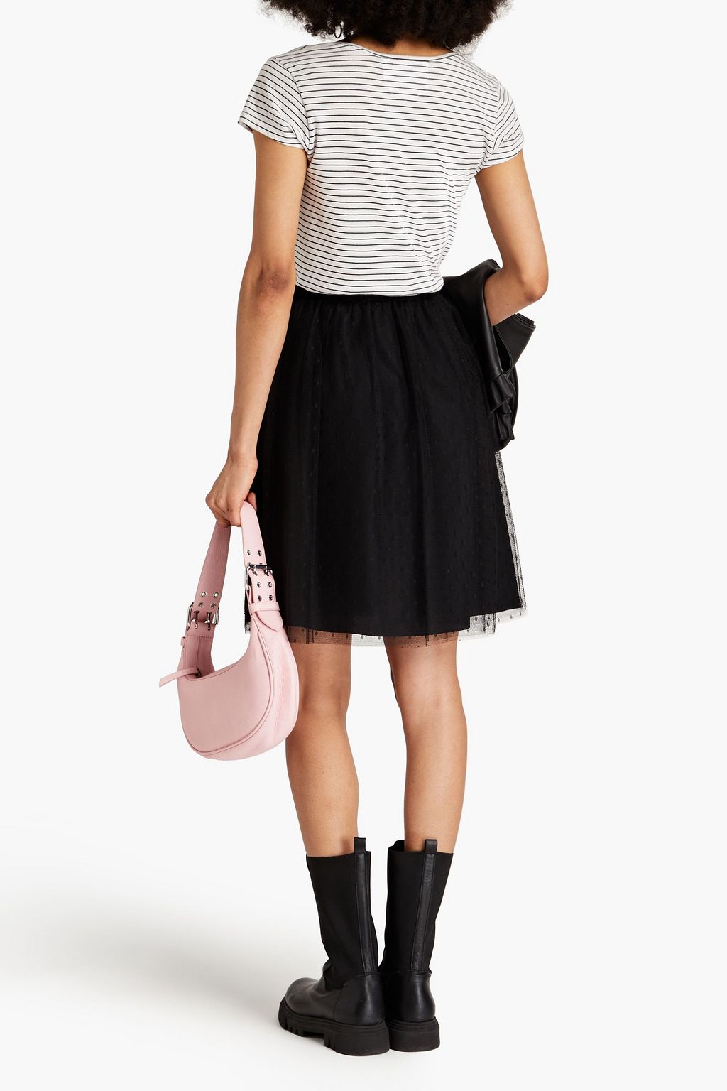 REDVALENTINO Gathered point d'esprit skirt