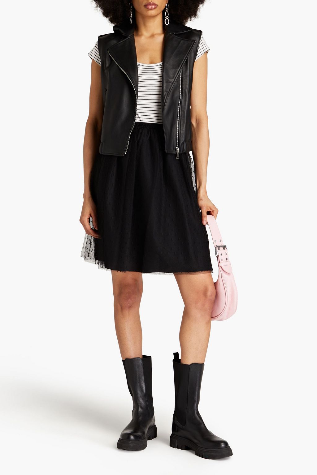 REDVALENTINO Gathered point d'esprit skirt
