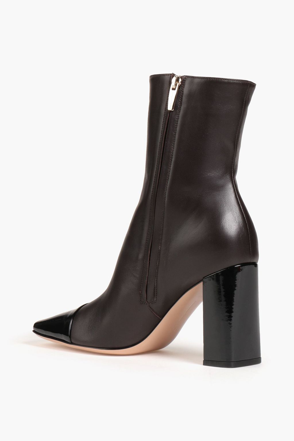 GIANVITO ROSSI Logan smooth and patent-leather ankle boots