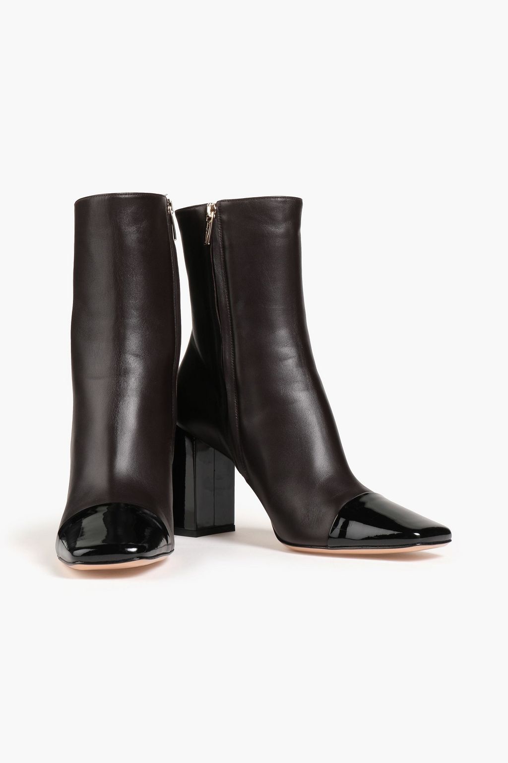GIANVITO ROSSI Logan smooth and patent-leather ankle boots