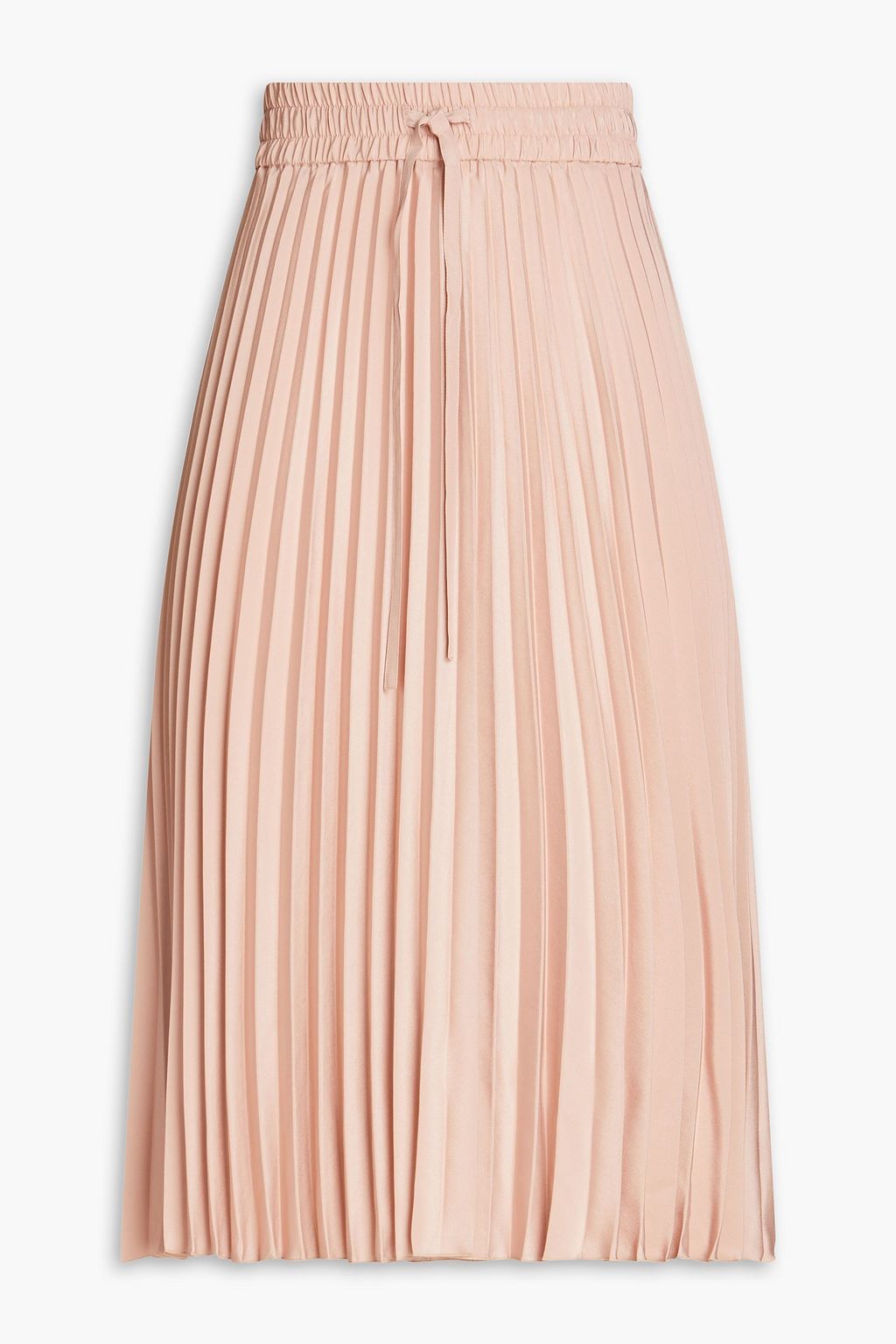REDVALENTINO Pleated crepe de chine midi skirt THE OUTNET