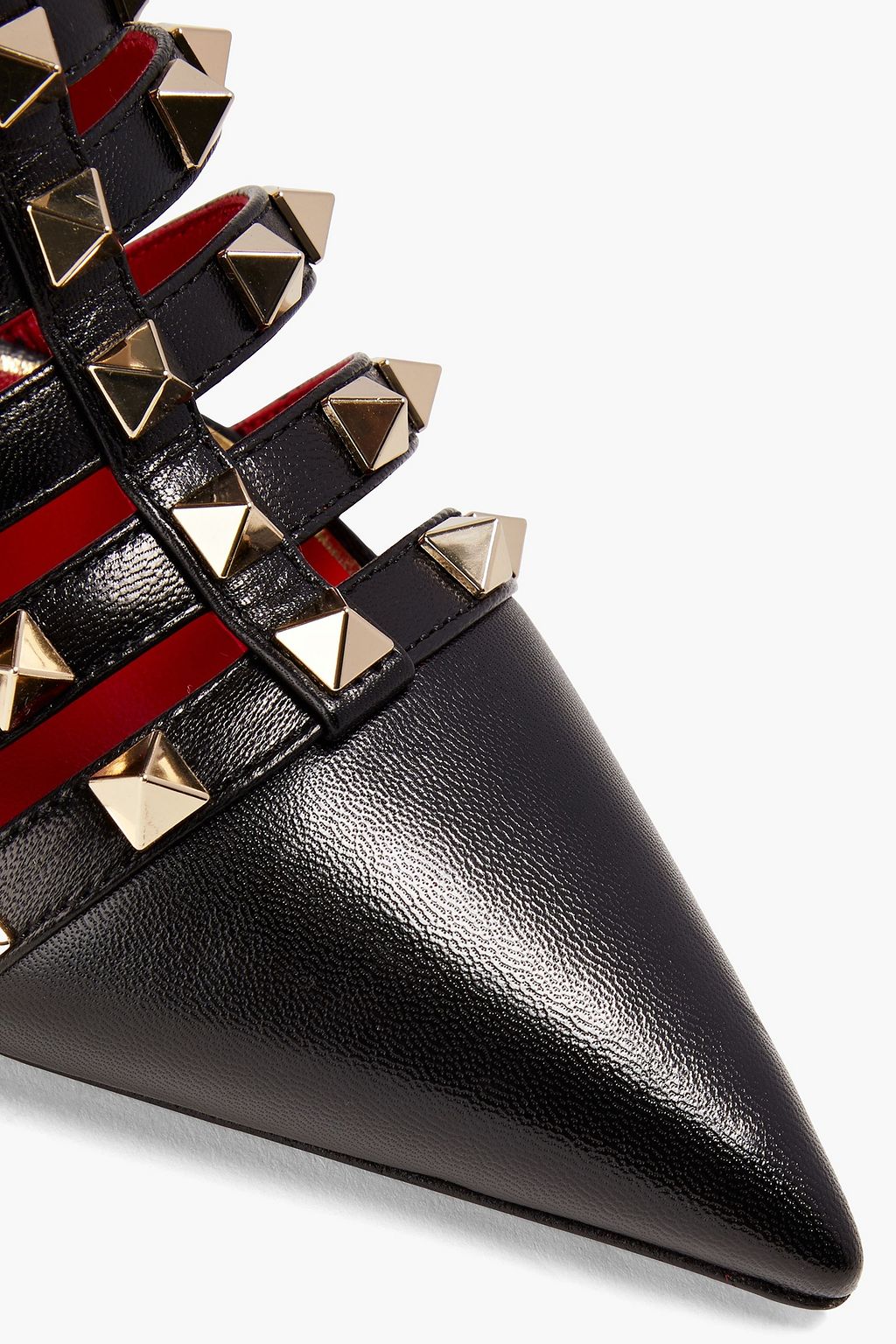 VALENTINO GARAVANI Rockstud textured-leather pumps