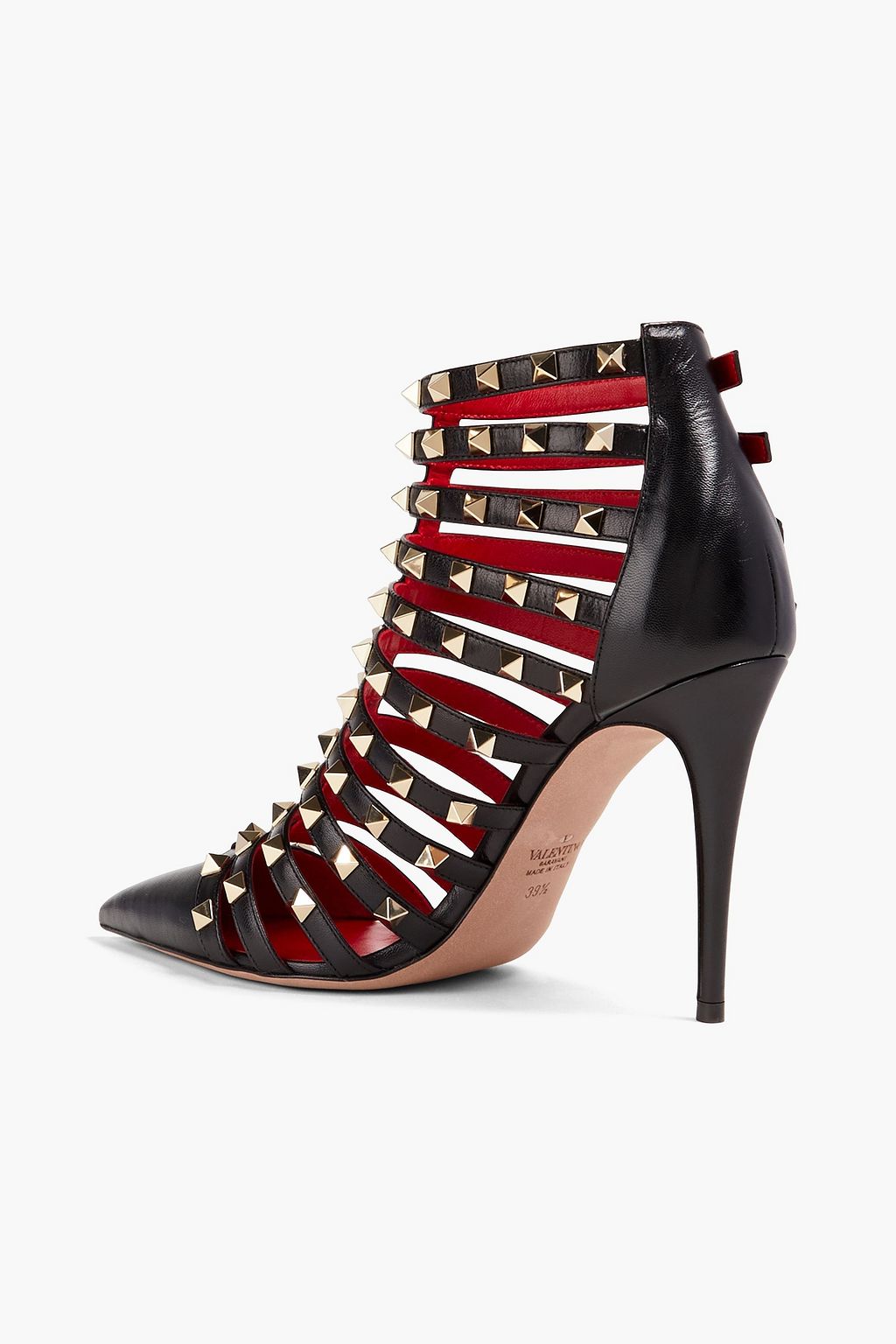 VALENTINO GARAVANI Rockstud textured-leather pumps