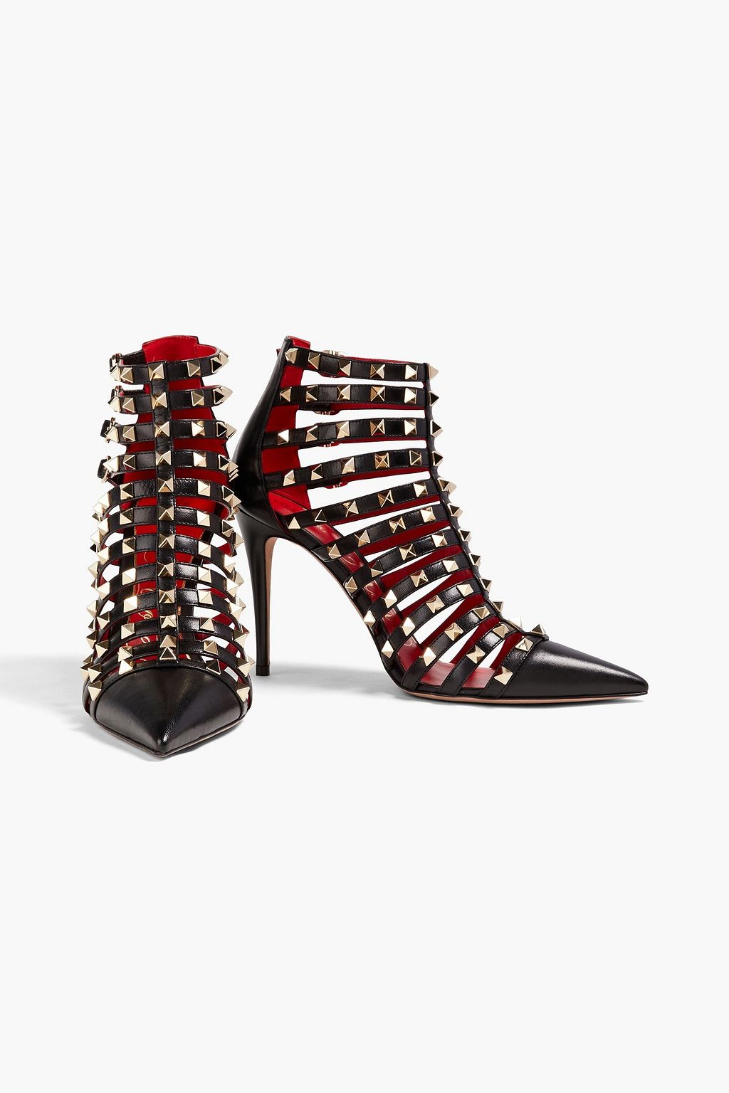 VALENTINO GARAVANI Rockstud textured-leather pumps