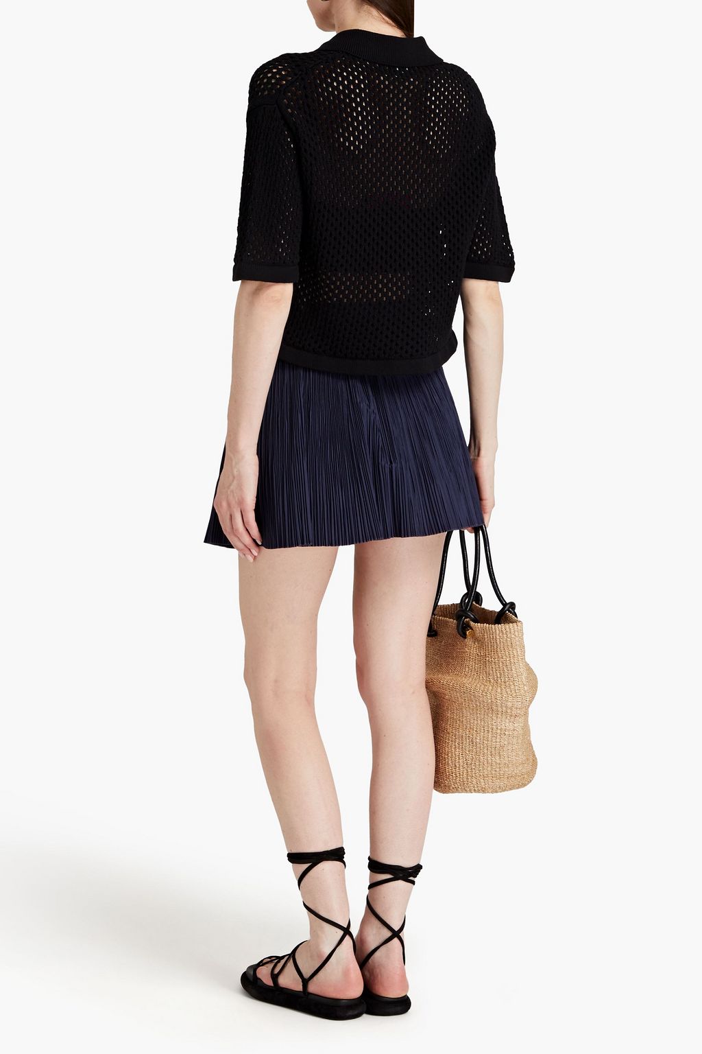 REDVALENTINO شورت من قماش بليسيه المصنوع من مزيج القطن