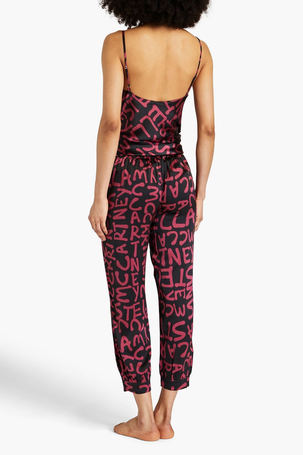 STELLA MCCARTNEY Logo-print stretch-silk satin camisole