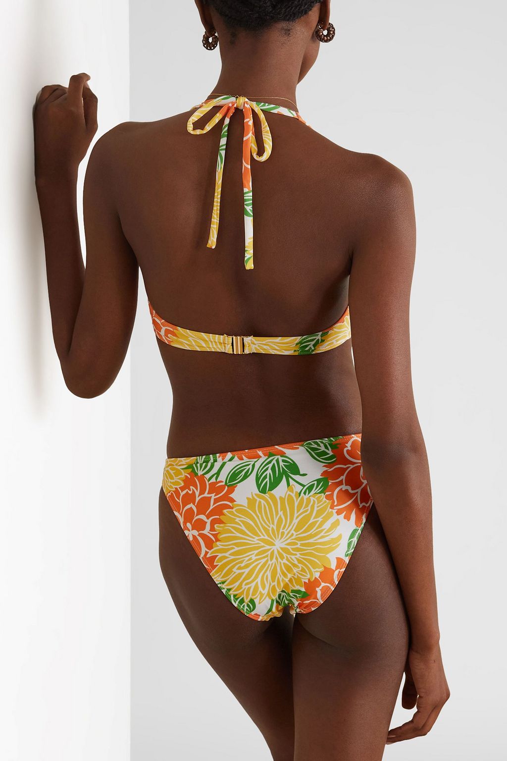 FAITHFULL Fonda floral-print halterneck bikini top