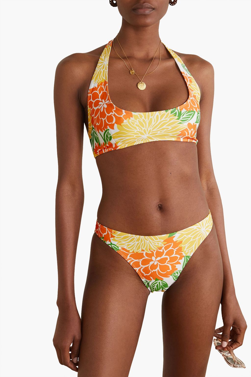 FAITHFULL Fonda floral-print halterneck bikini top