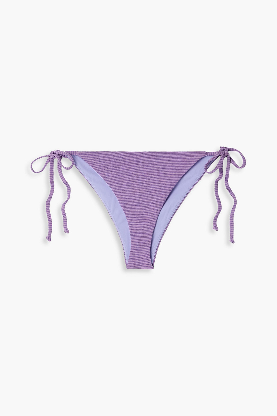 Mara Hoffman Lei Striped Low-rise Bikini Briefs In Lavender