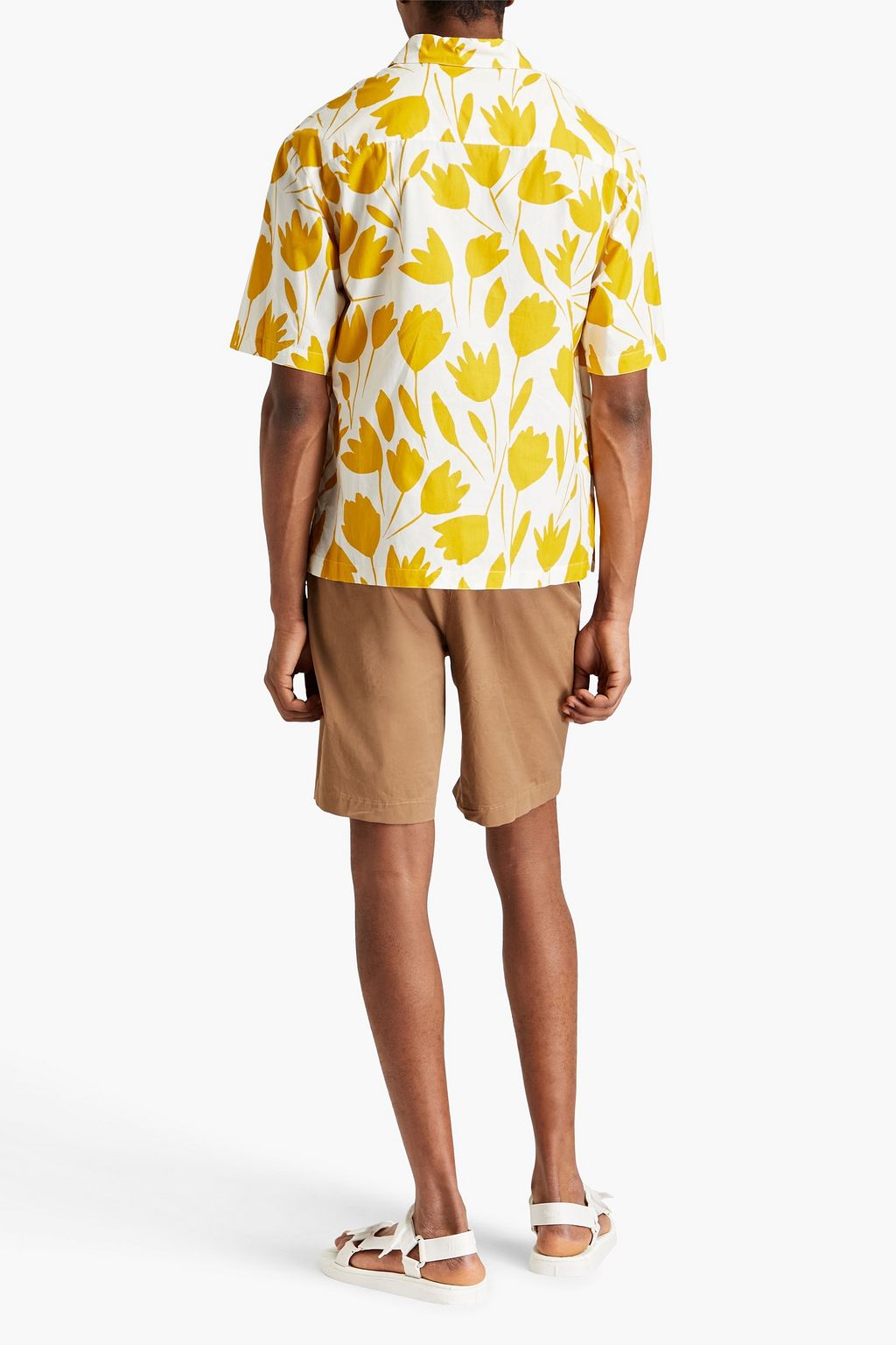 SANDRO Floral-print cotton-poplin shirt