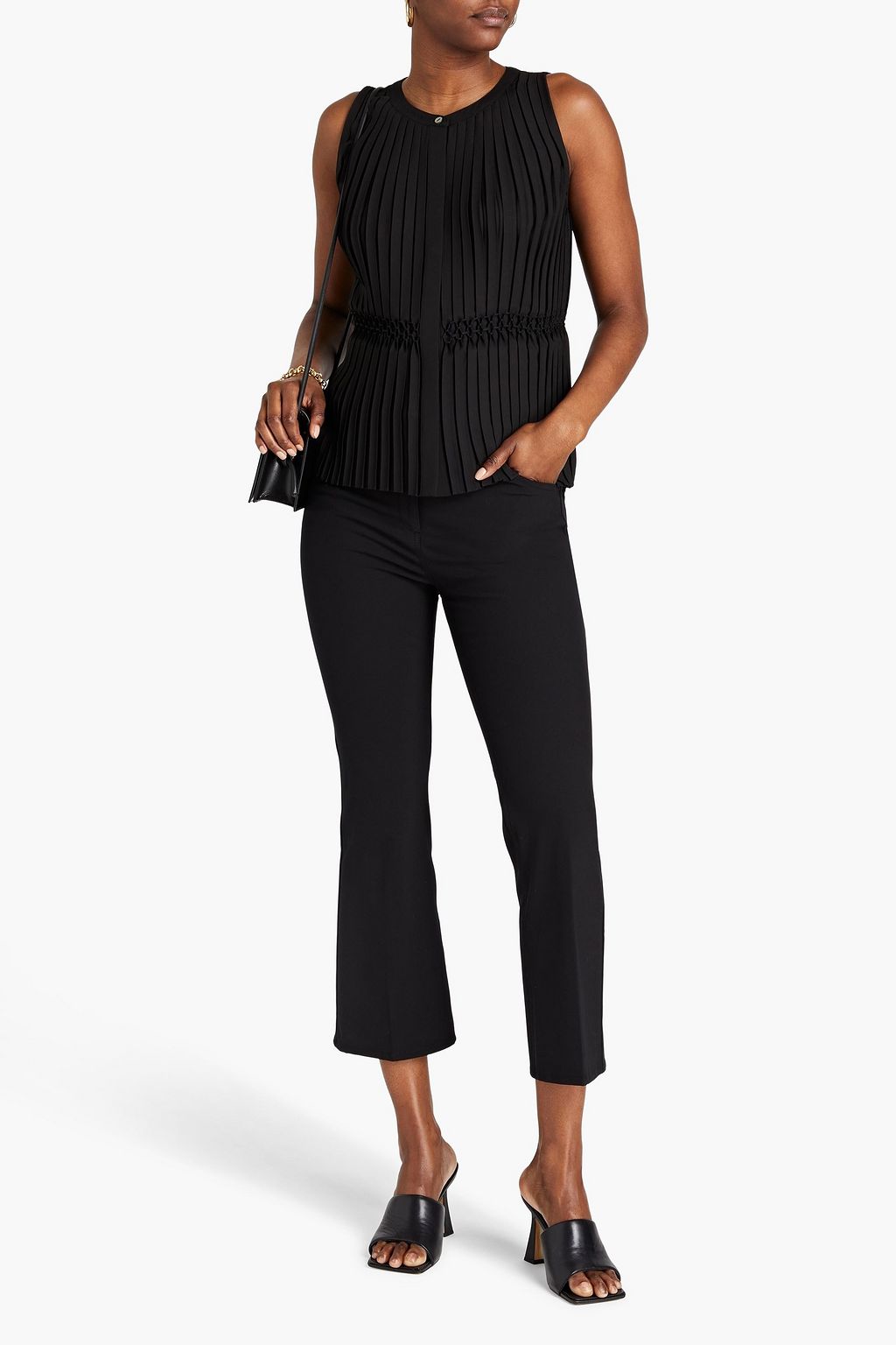 THEORY Stretch-cotton twill kick-flare pants | THE OUTNET