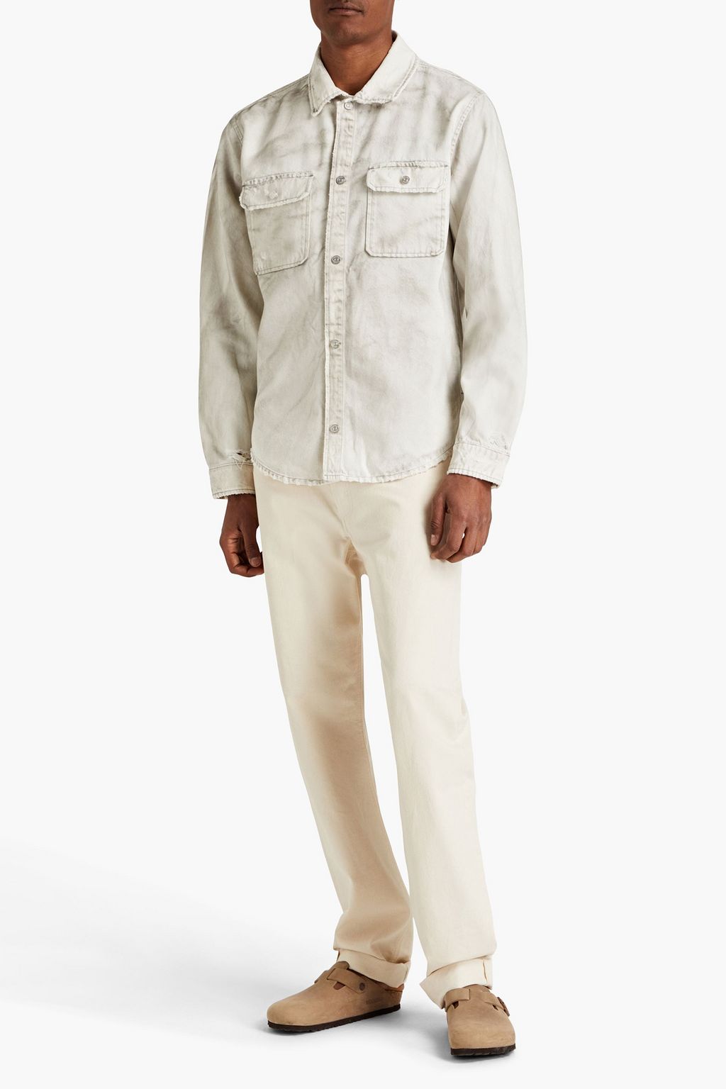 FRAME Calverton distressed denim shirt