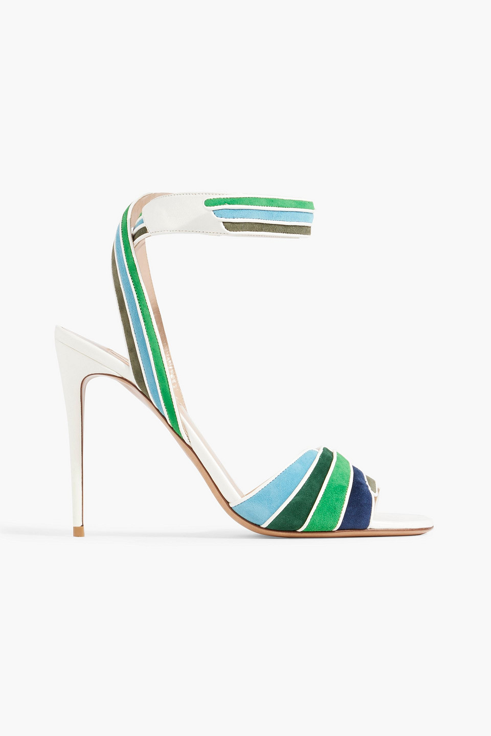 Valentino Garavani Color-block Suede Sandals In Green