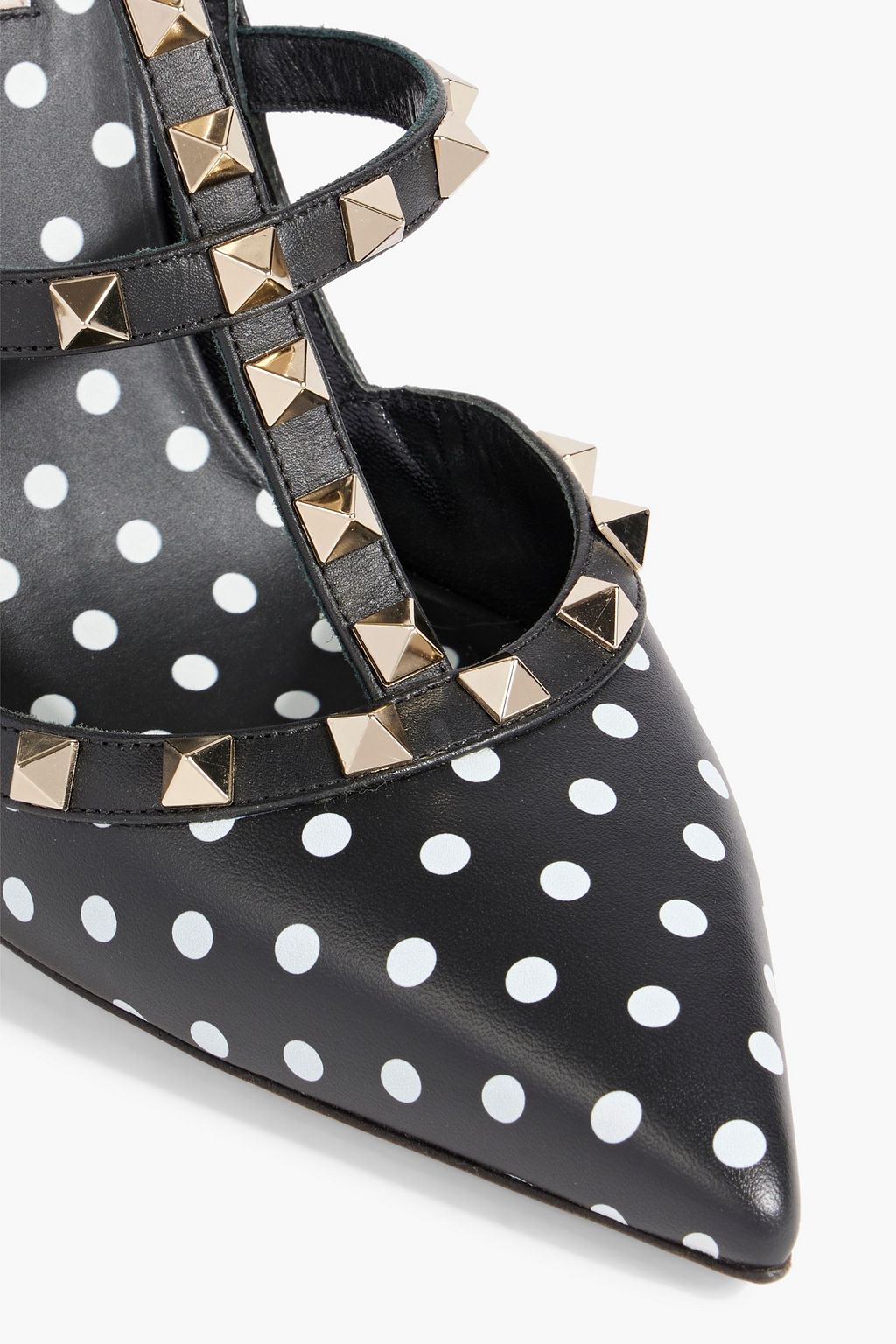VALENTINO GARAVANI Rockstud polka-dot leather pumps