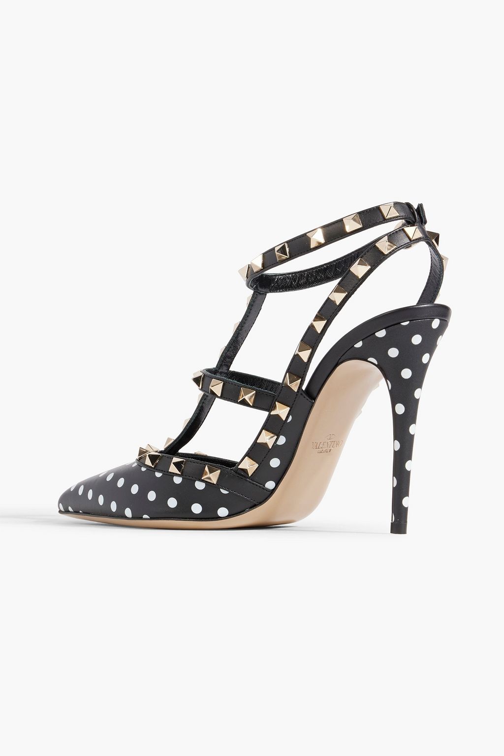VALENTINO GARAVANI Rockstud polka-dot leather pumps